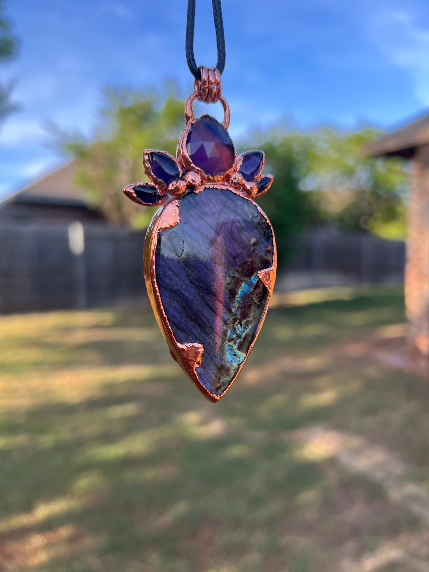Purple Velvet Spectrolite Amulet
