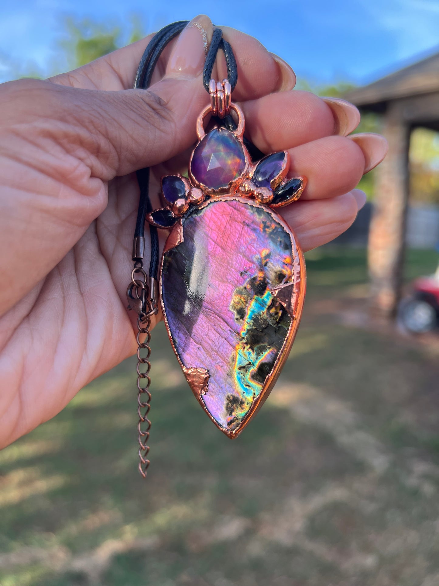 Purple Velvet Spectrolite Amulet