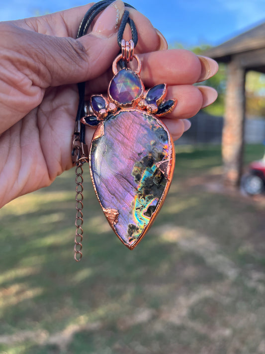 Purple Velvet Spectrolite Amulet