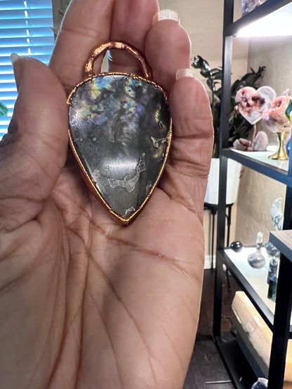 Purple Labradorite and Amethyst Amulet