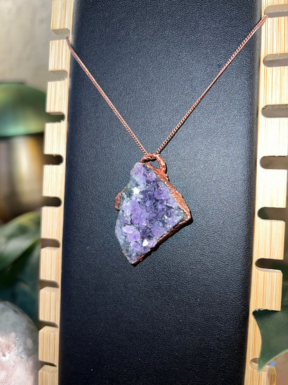 Electroformed Copper Amethyst Necklace