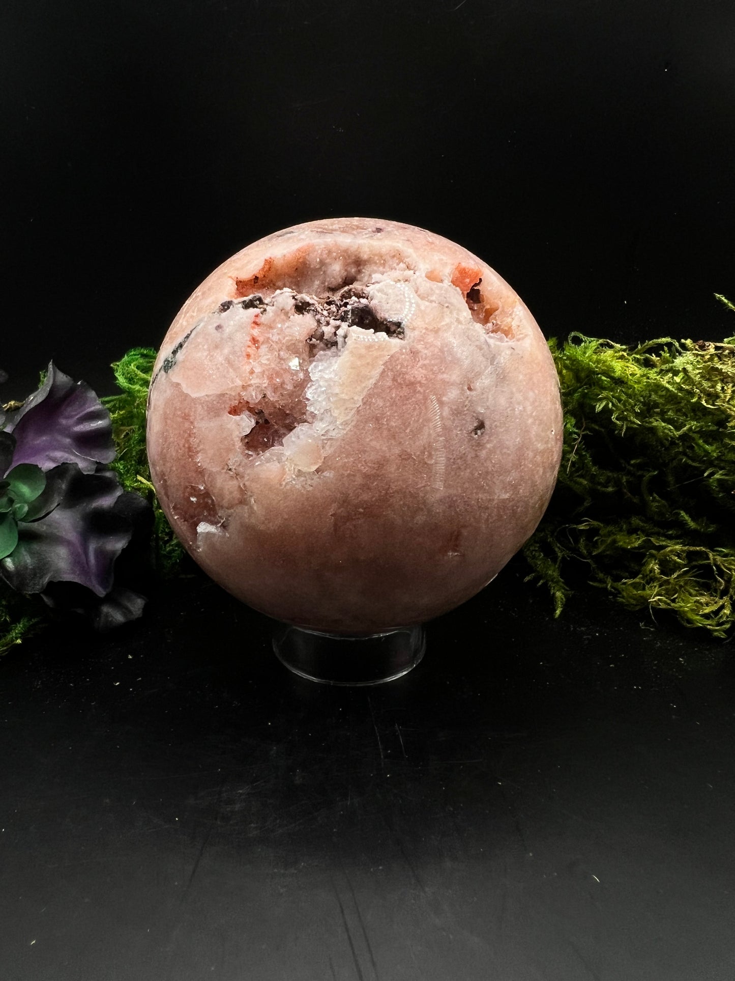 Pink Amethyst Sphere w/Jasper