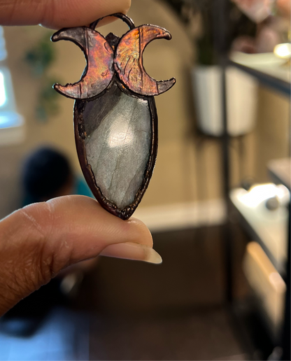 Purple Moon Labradorite Pendant