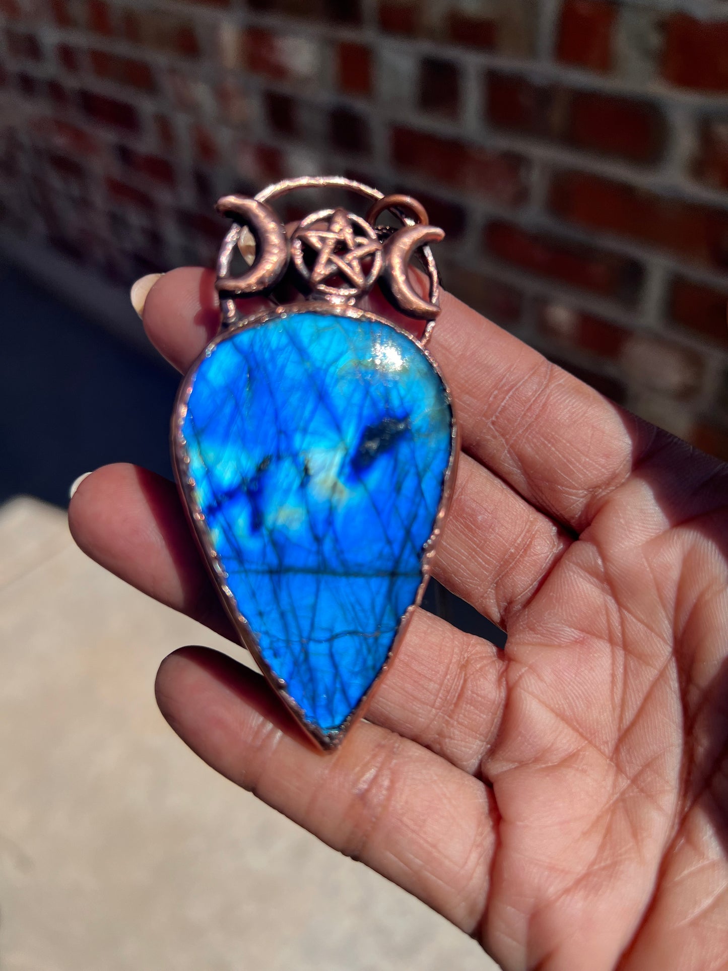 Electric Blue Labradorite Amulet