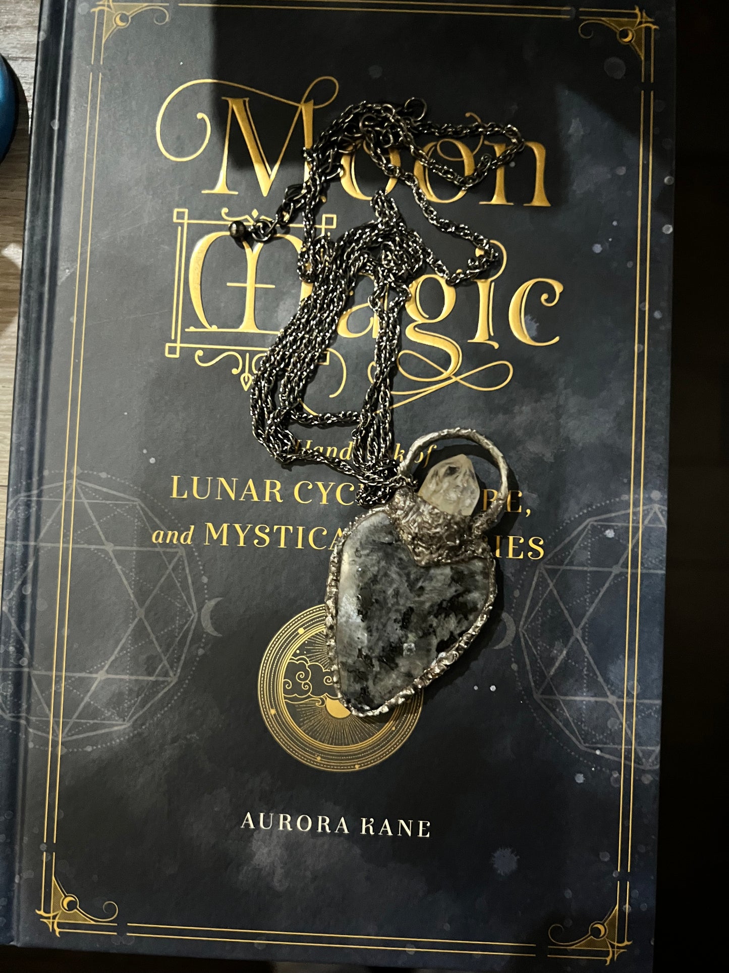 Larvikite and Quartz Amulet