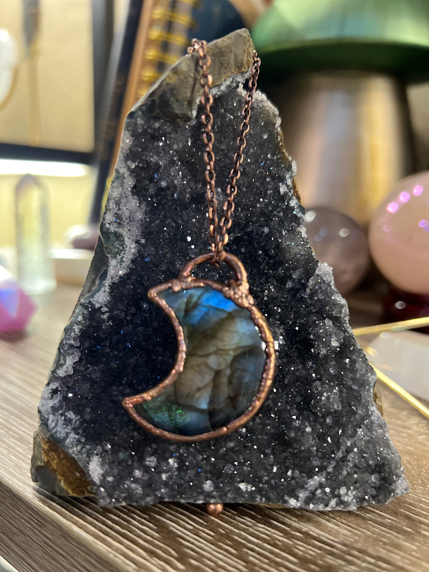Electroformed Labradorite Moon