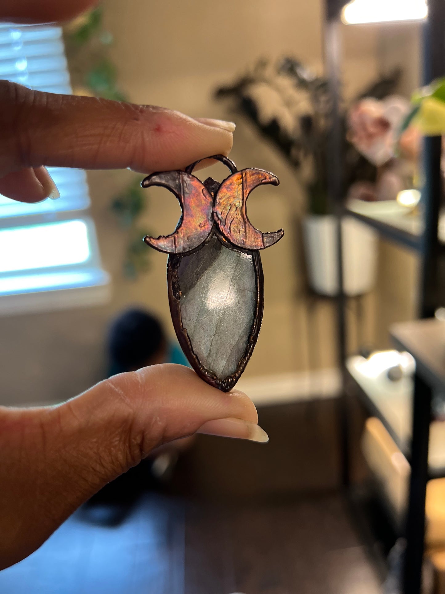 Purple Moon Labradorite Pendant