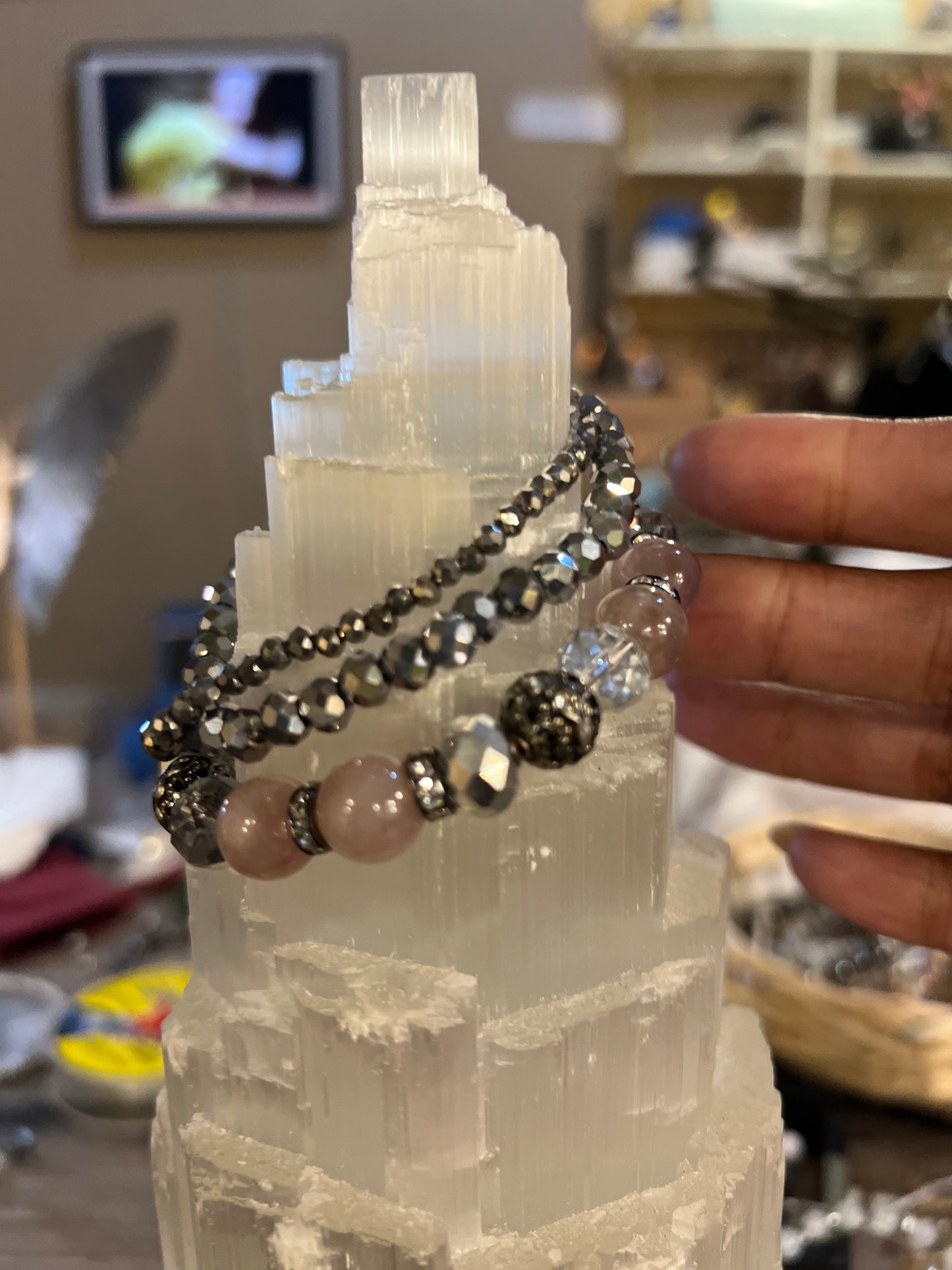 Madagascar Rose Quartz Stacker Set