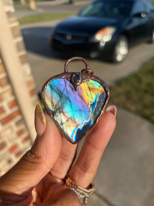 Rainbow Labradorite Amulet