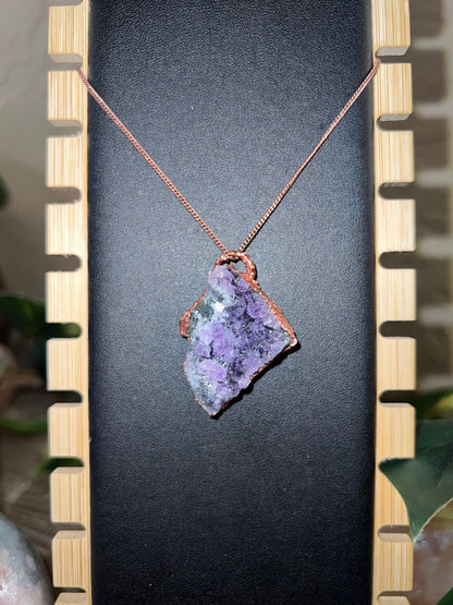 Electroformed Copper Amethyst Necklace