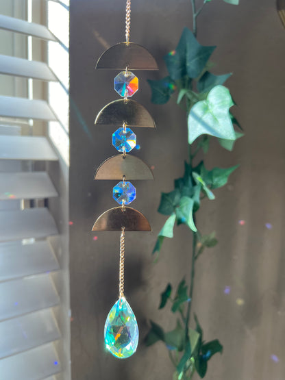 Crystal Half-Moon Suncatcher