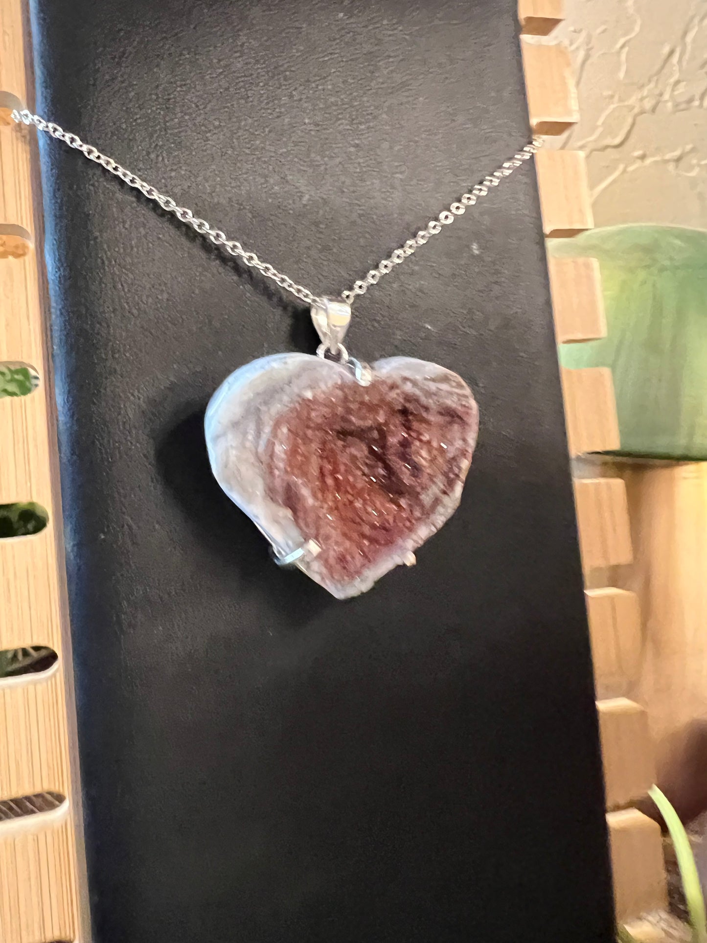 Chalcedony Heart Pendant