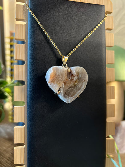 Chalcedony Heart Pendant