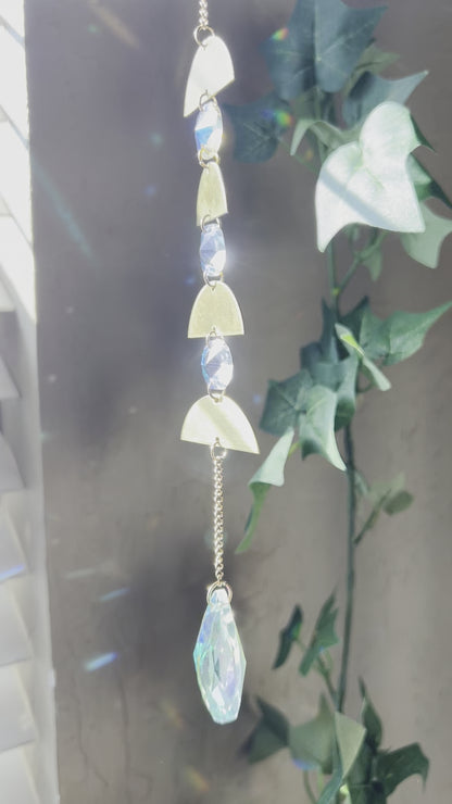 Crystal Half-Moon Suncatcher